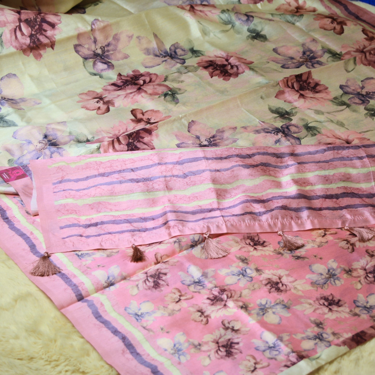White tussar silk saree