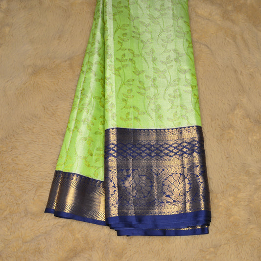 Green with blue tissue silk saree