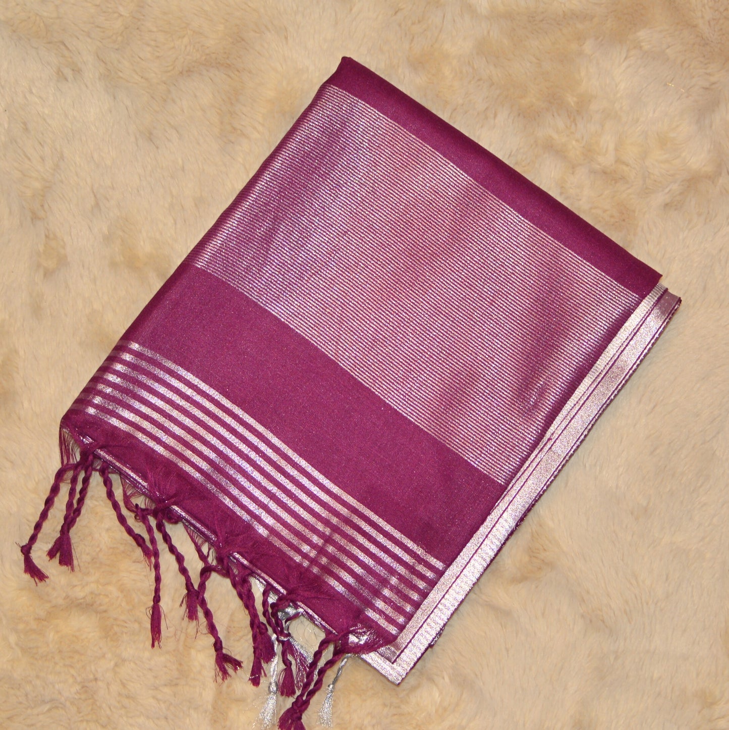 Magenta khadi cotton saree