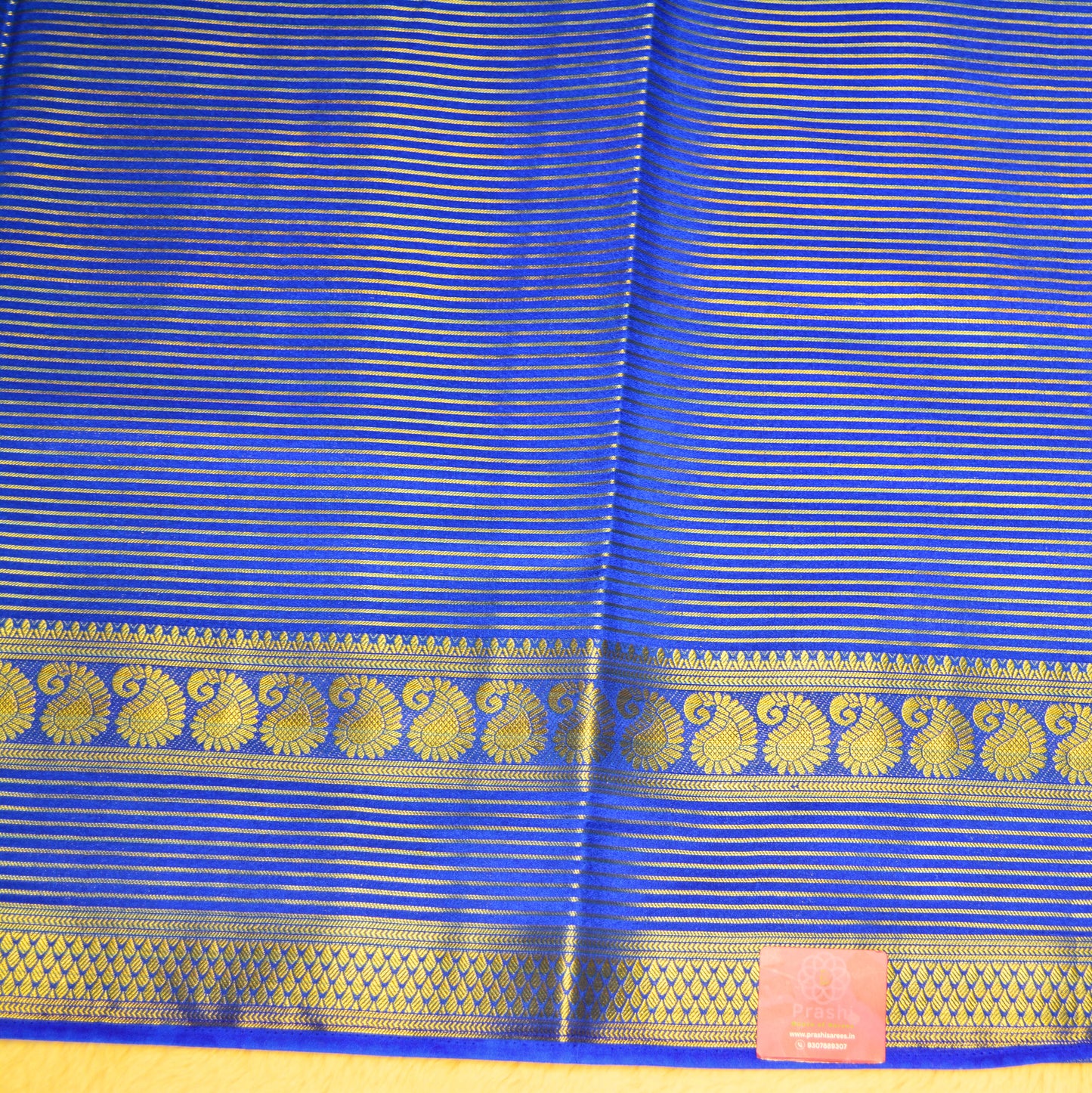 blue semi mysore crepe kalamkari saree