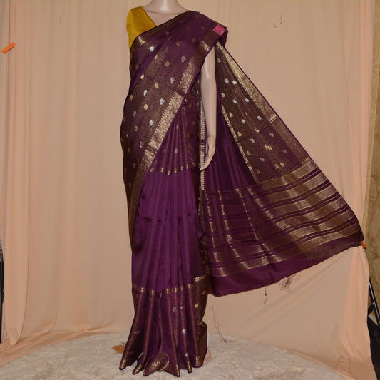 Wine viscose crepe saree