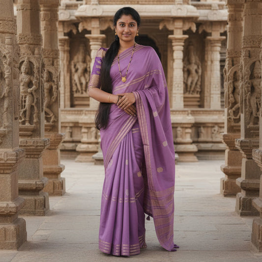Lavender  pure viscose crepe saree