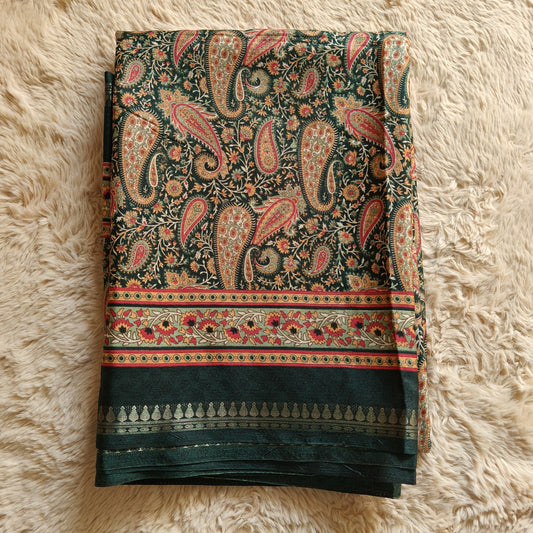 Green kosha silk muslin saree
