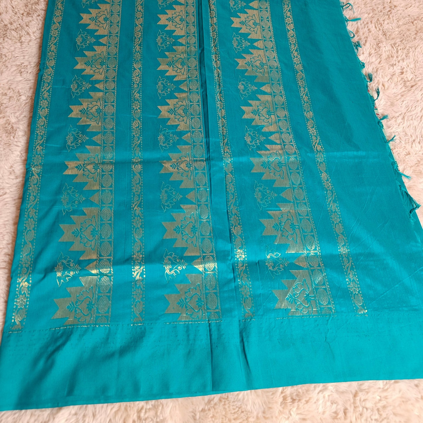 Grey printed kalyani  cotton saree