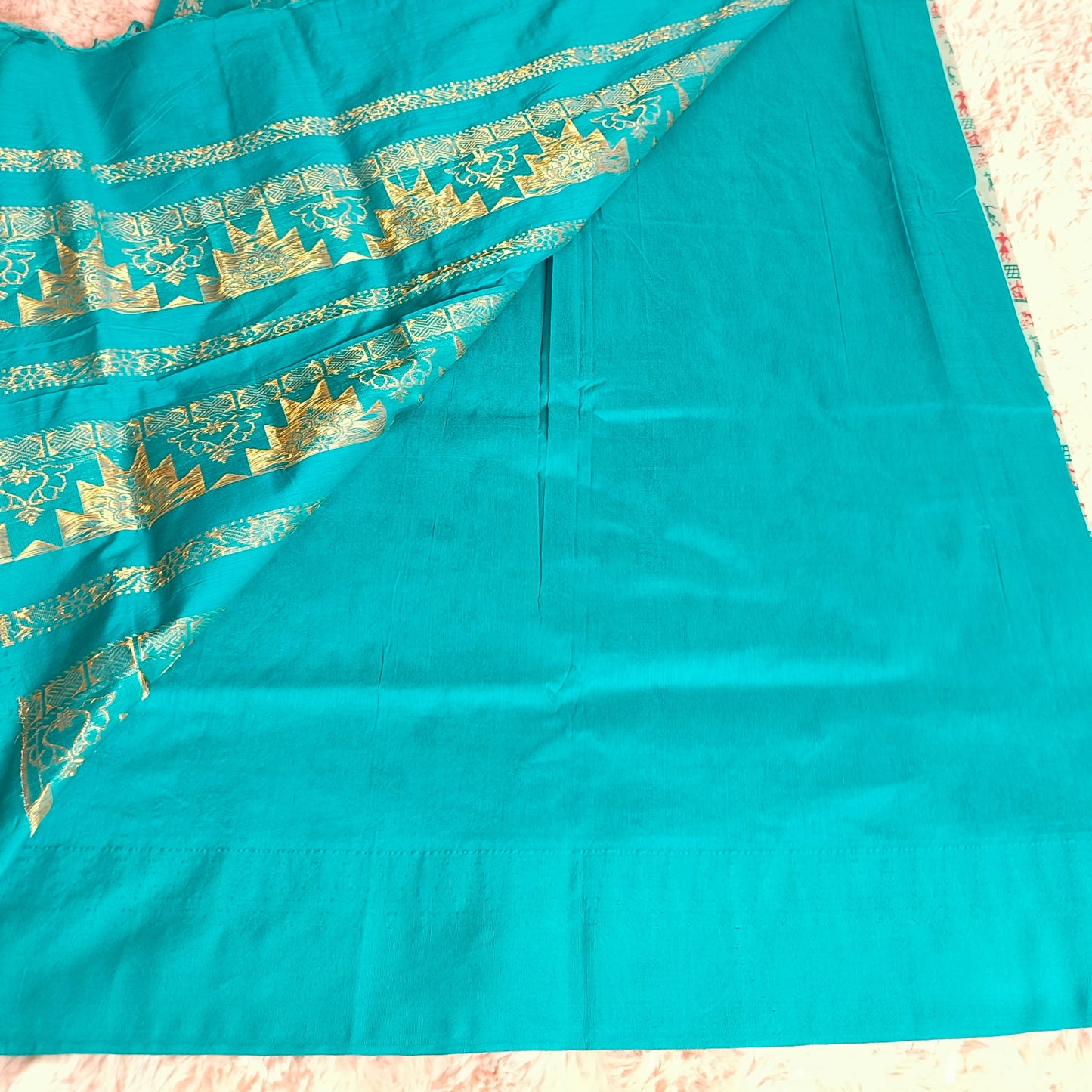 Grey printed kalyani  cotton saree