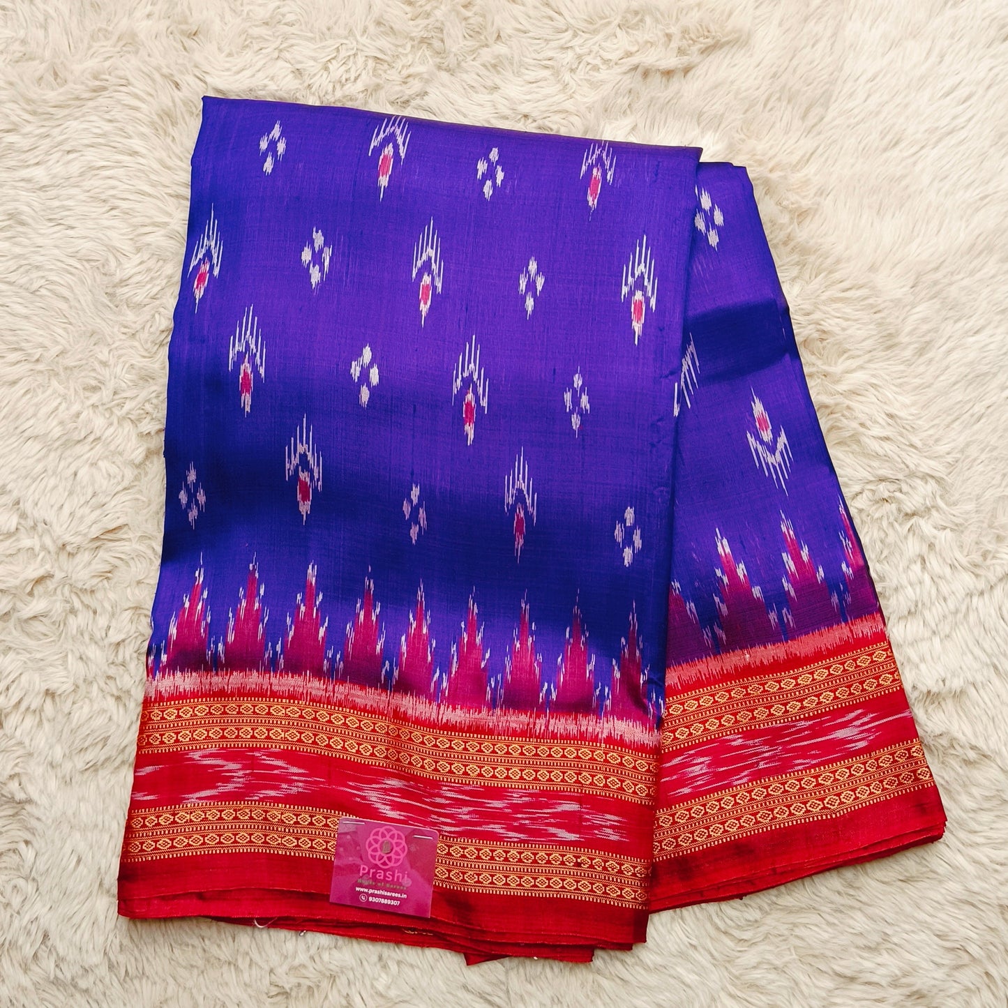 Blue pure silk-odisha ikat khandua saree