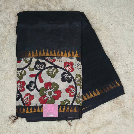 Black chennuer silk kalamkari saree