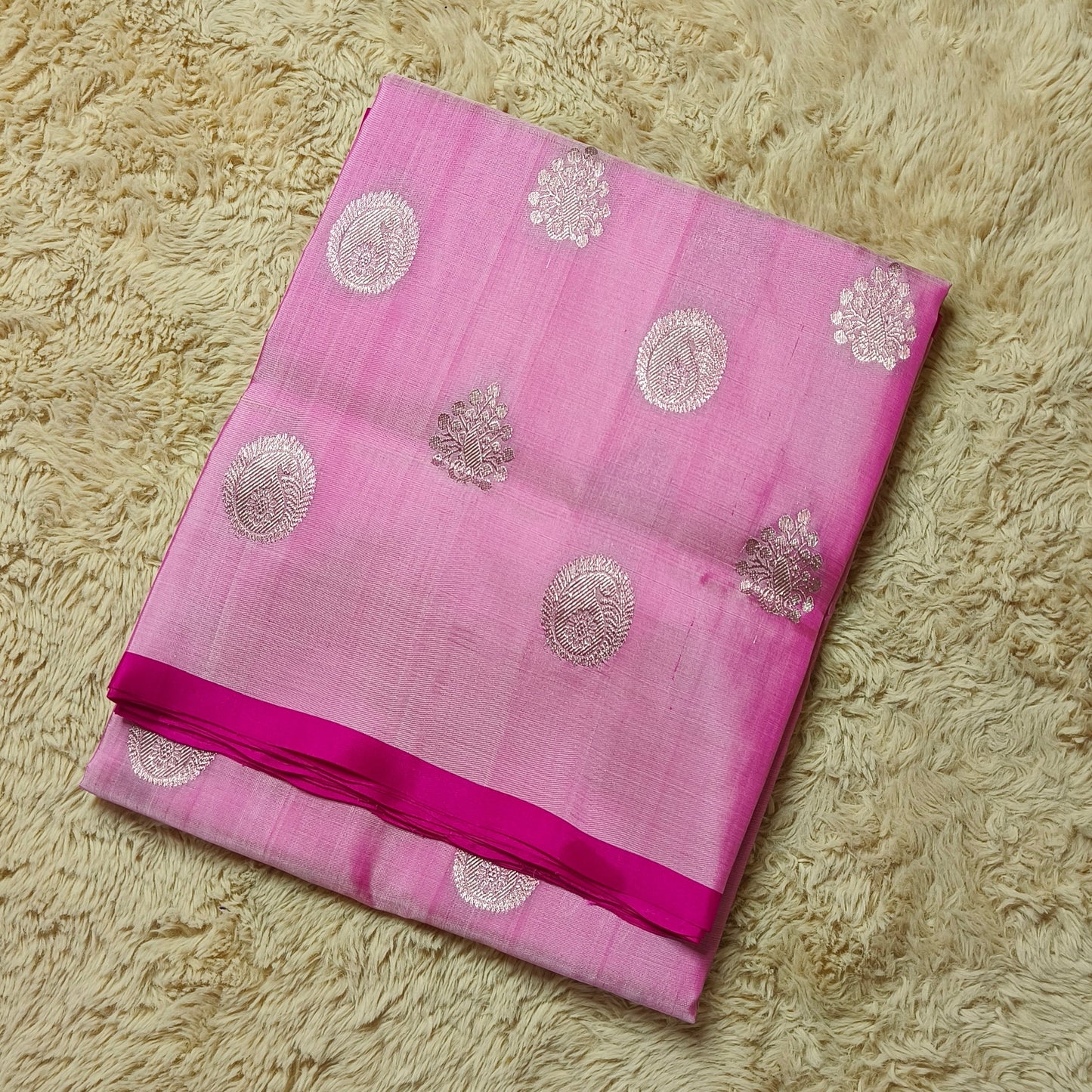 Light pink pure pattu venkatagiri silk saree
