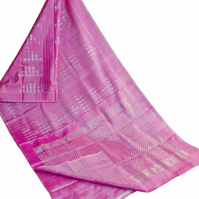 Light pink pure pattu venkatagiri silk saree