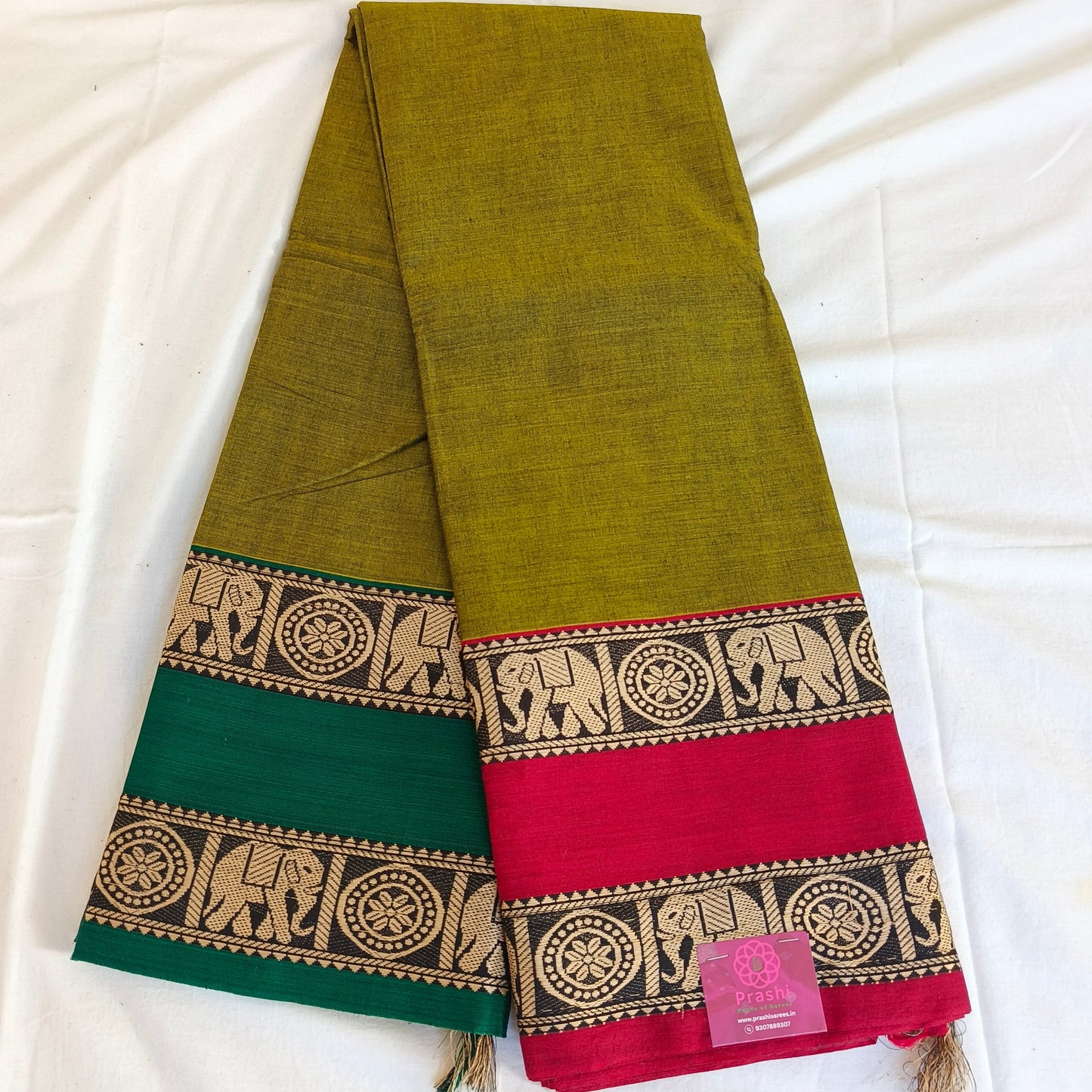Mante green pure handloom narayanpet ganga jamuna border