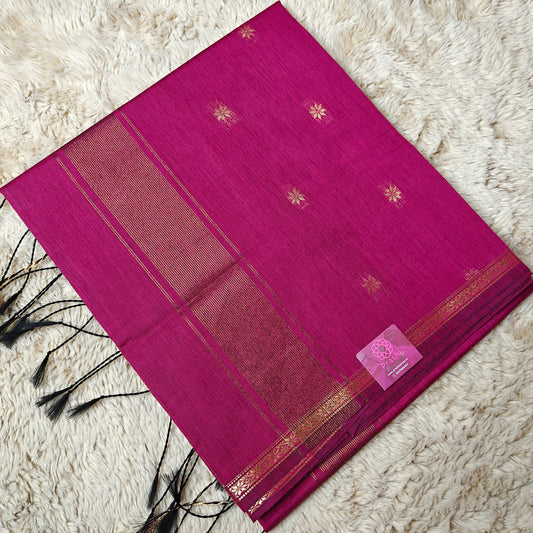 PINK maheshwari silk cotton saree