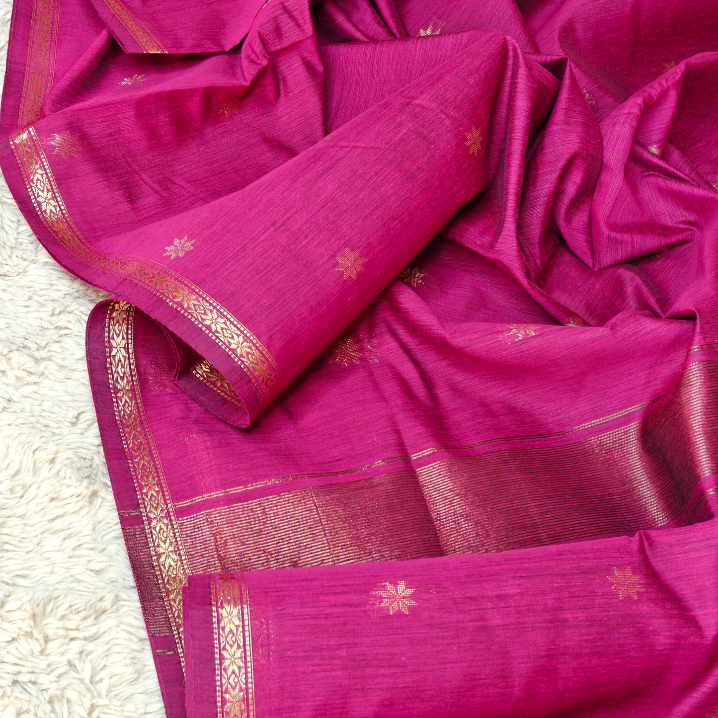 PINK maheshwari silk cotton saree
