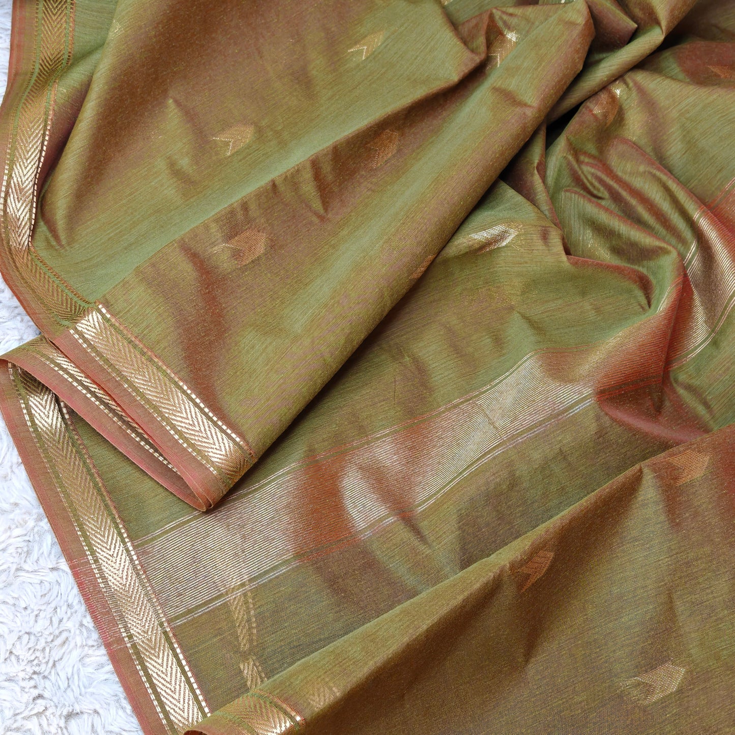 mehandi green maheshwari silk saree