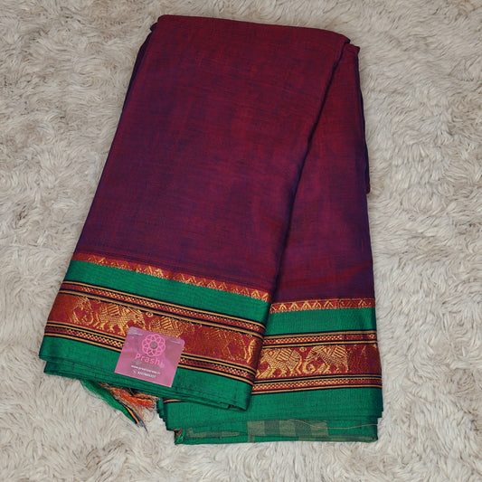 Purple pure narayanpet cotton saree