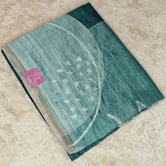 Blue chanderi work saree