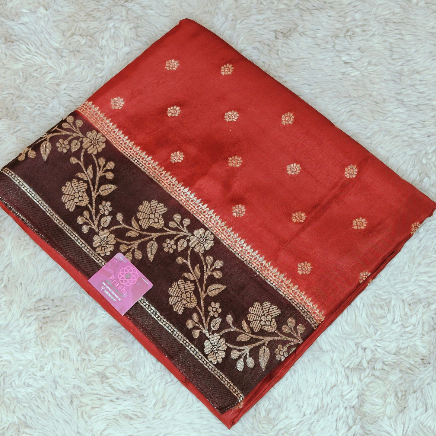 Maroon pure viscose border sarees with buttas