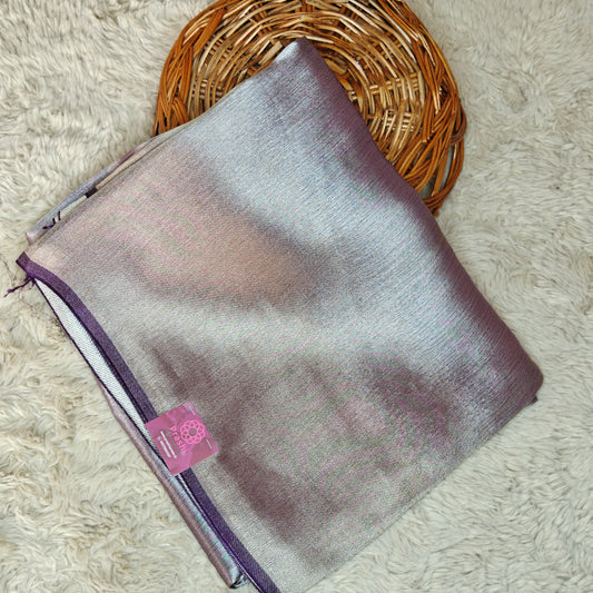 Purple viscose tissue saree