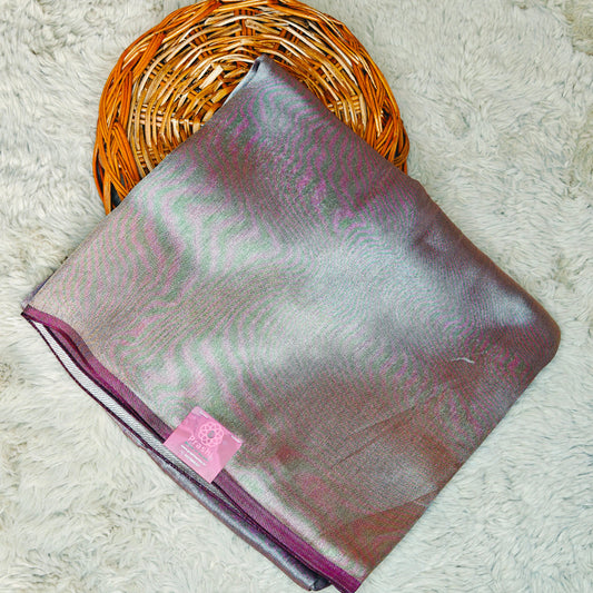 Magenta viscose tissue saree