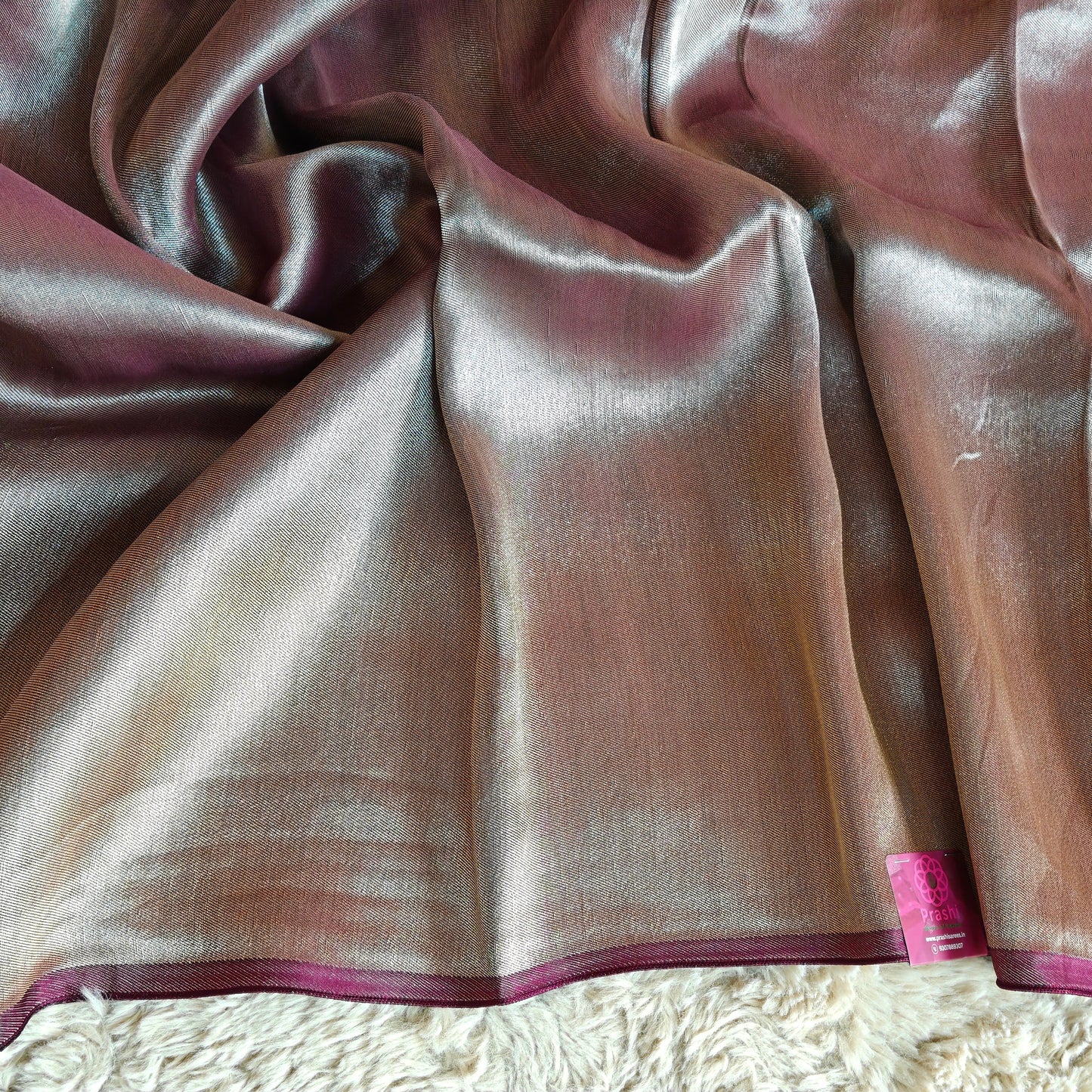 Magenta viscose tissue saree