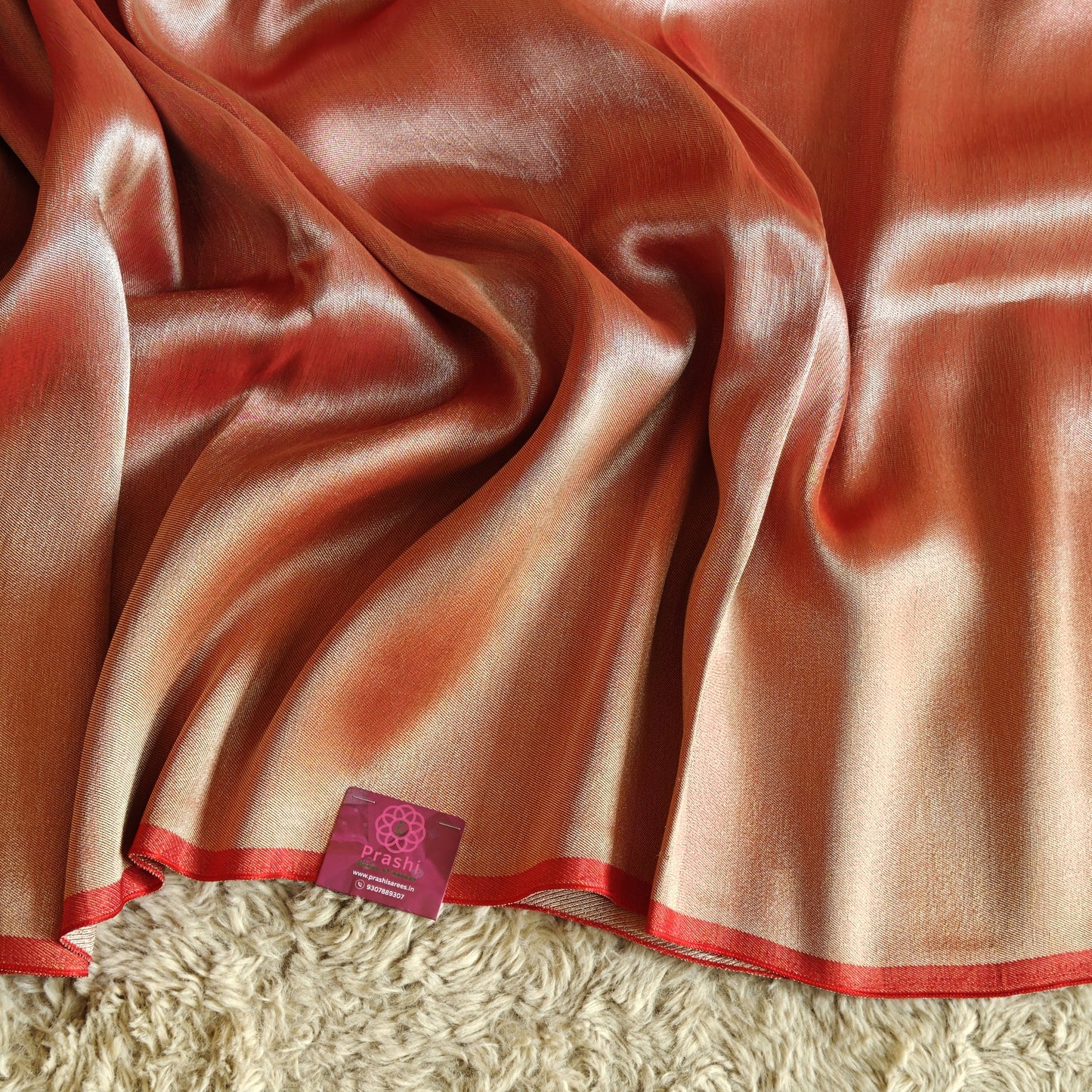 Red viscose tissue saree
