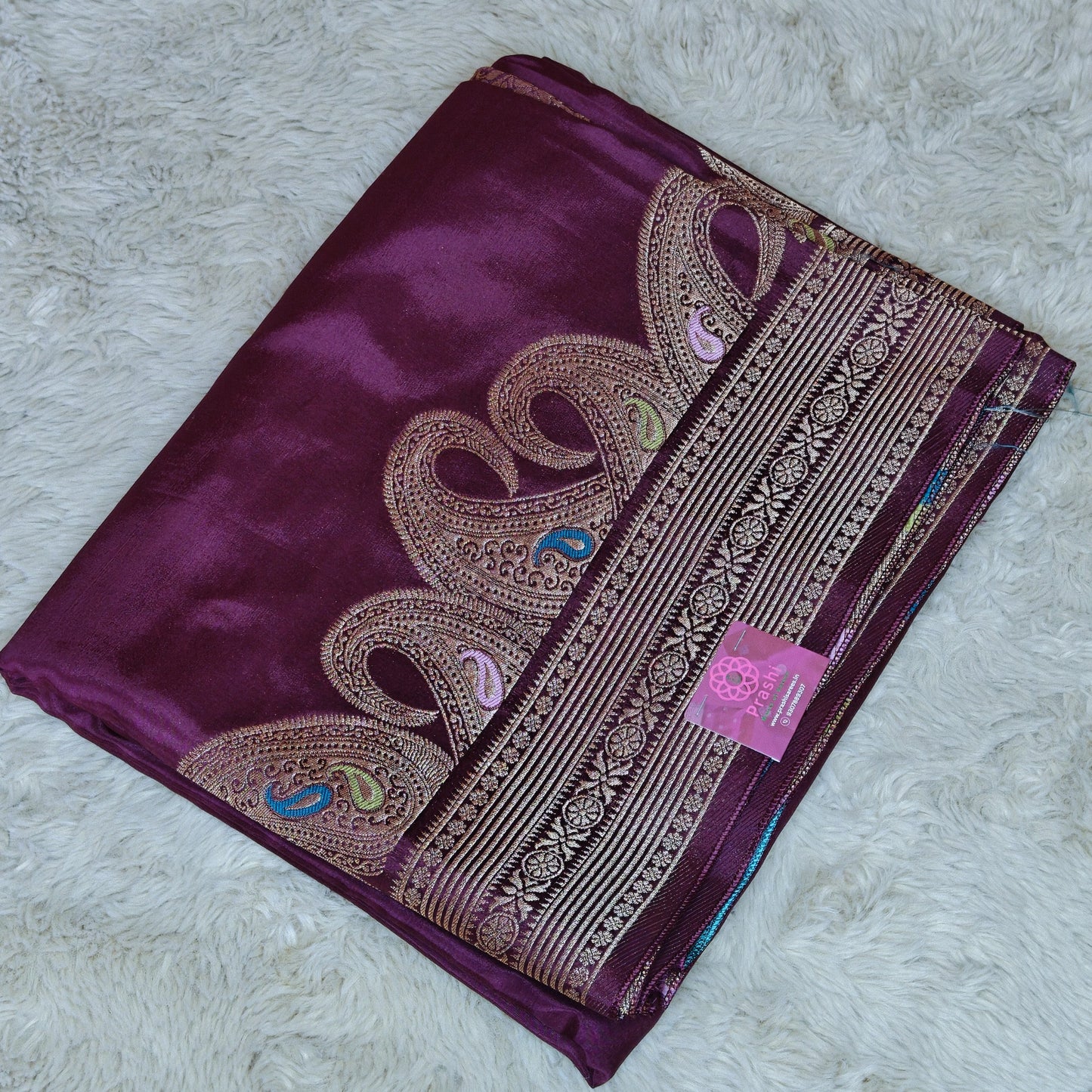 Magenta pure viscose weaving border saree