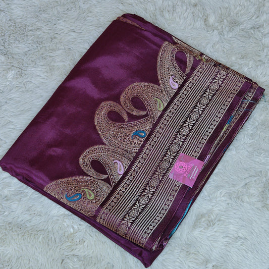 Magenta pure viscose weaving border saree