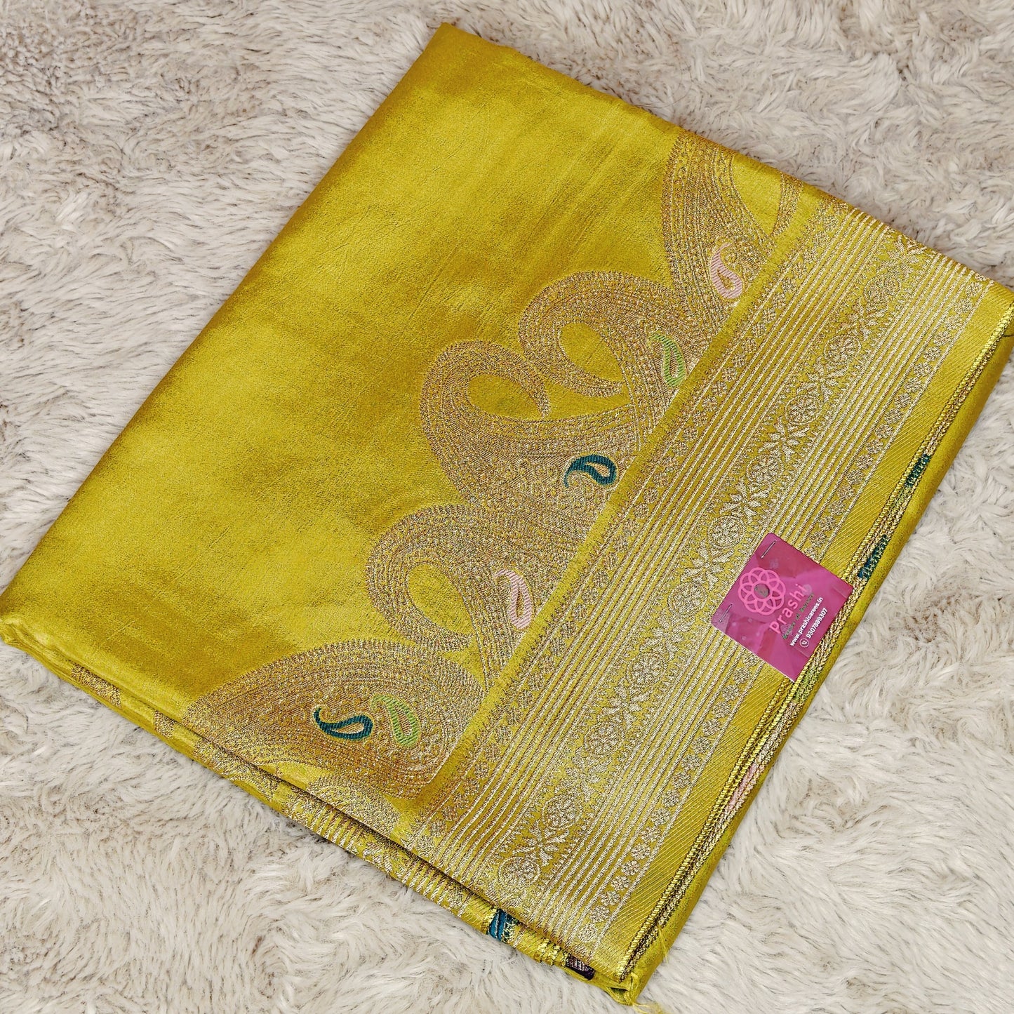 yellow pure viscose weaving border saree