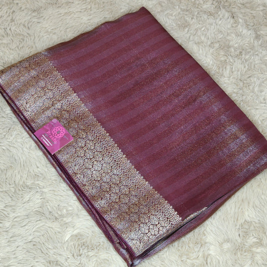 magenta viscose tissue border saree