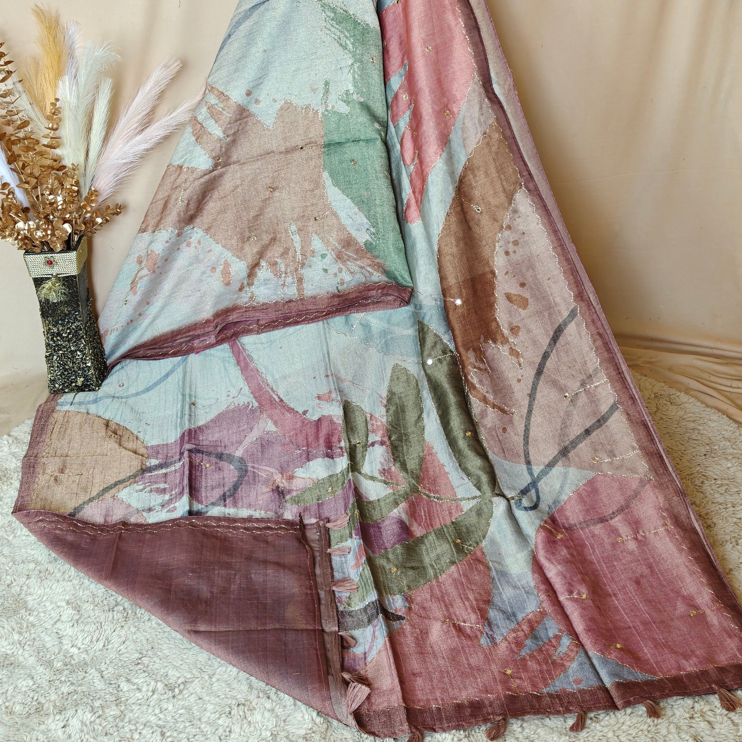 brown origansa light weight saree