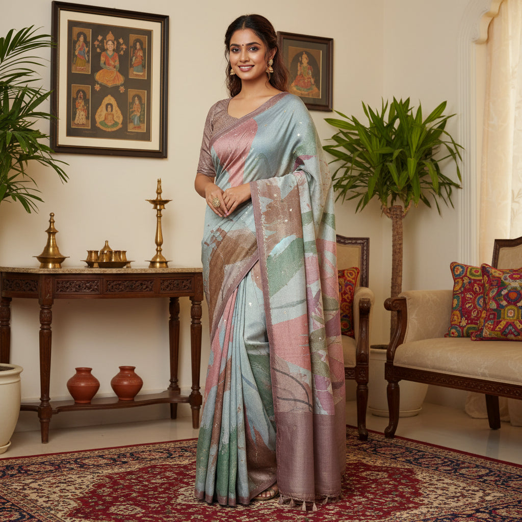 brown origansa light weight saree