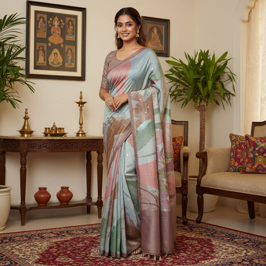 brown origansa light weight saree