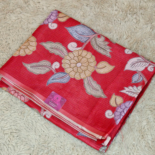 RED kota zari digital print saree