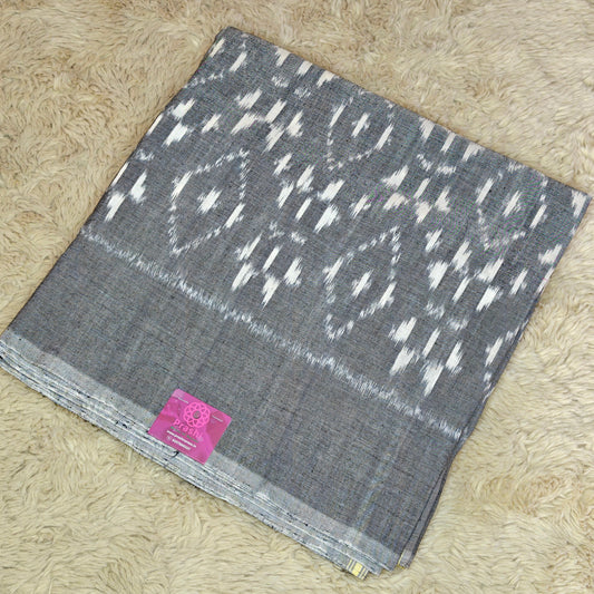 GREY handloom ikkat pochampalli cotton saree