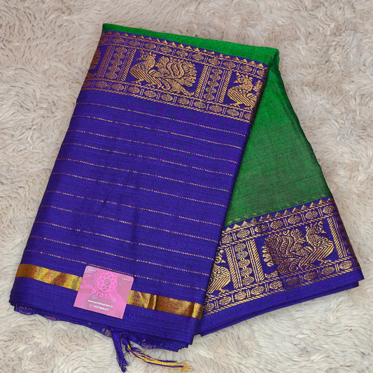 Green narayanpet cotton temple saree