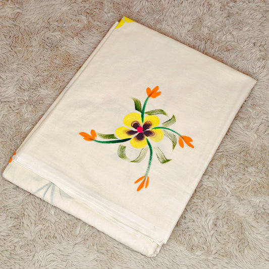 Light Cream Hand painted saree
