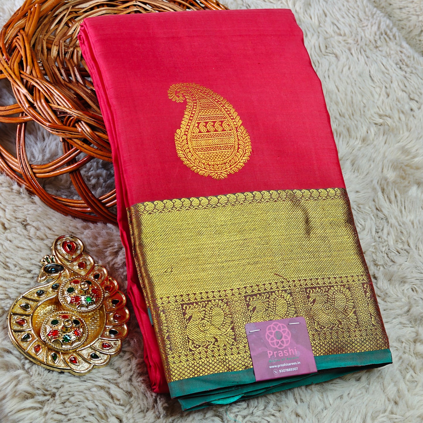 Pink Pure handloom kanchipuram silk saree