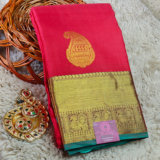 Pink Pure handloom kanchipuram silk saree