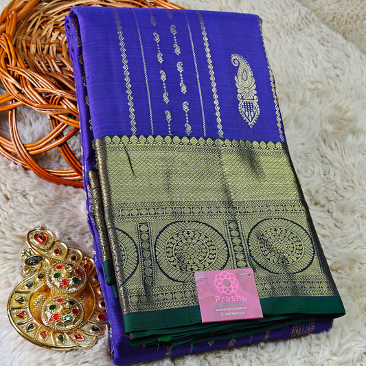 Royal Blue Pure handloom kanchi silk saree