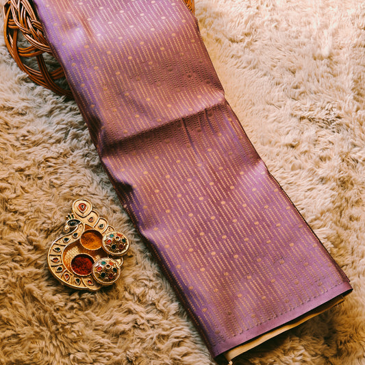Lavender soft silk brocade saree