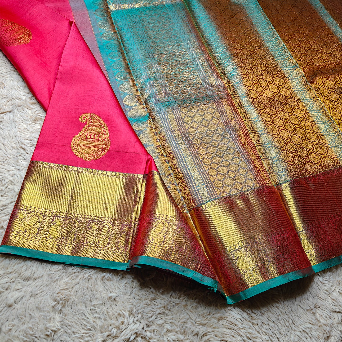Pink Pure handloom kanchipuram silk saree