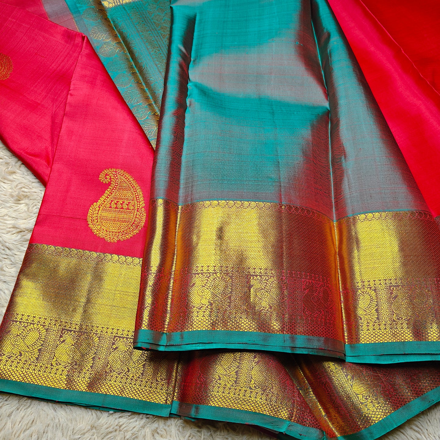 Pink Pure handloom kanchipuram silk saree