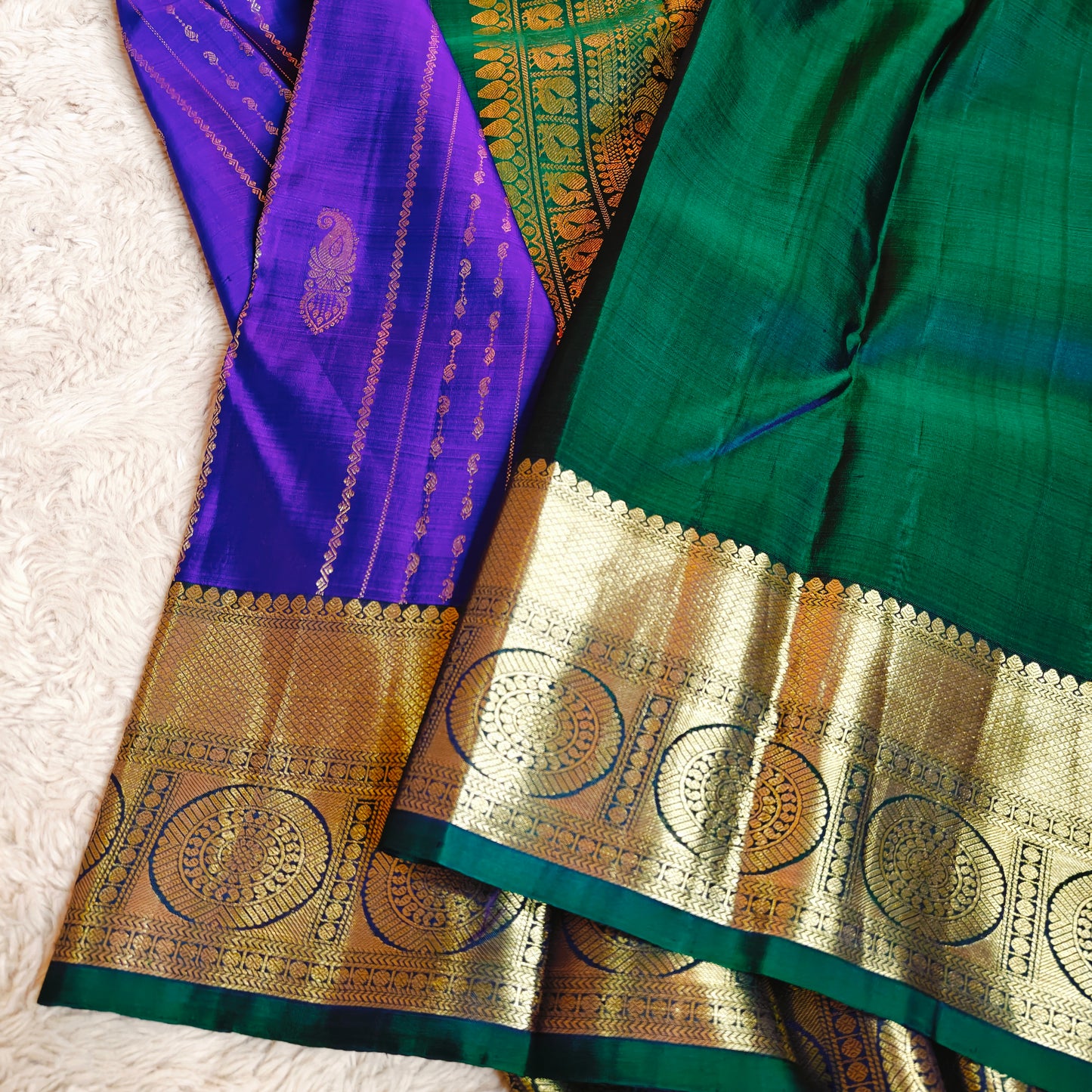 Royal Blue Pure handloom kanchi silk saree