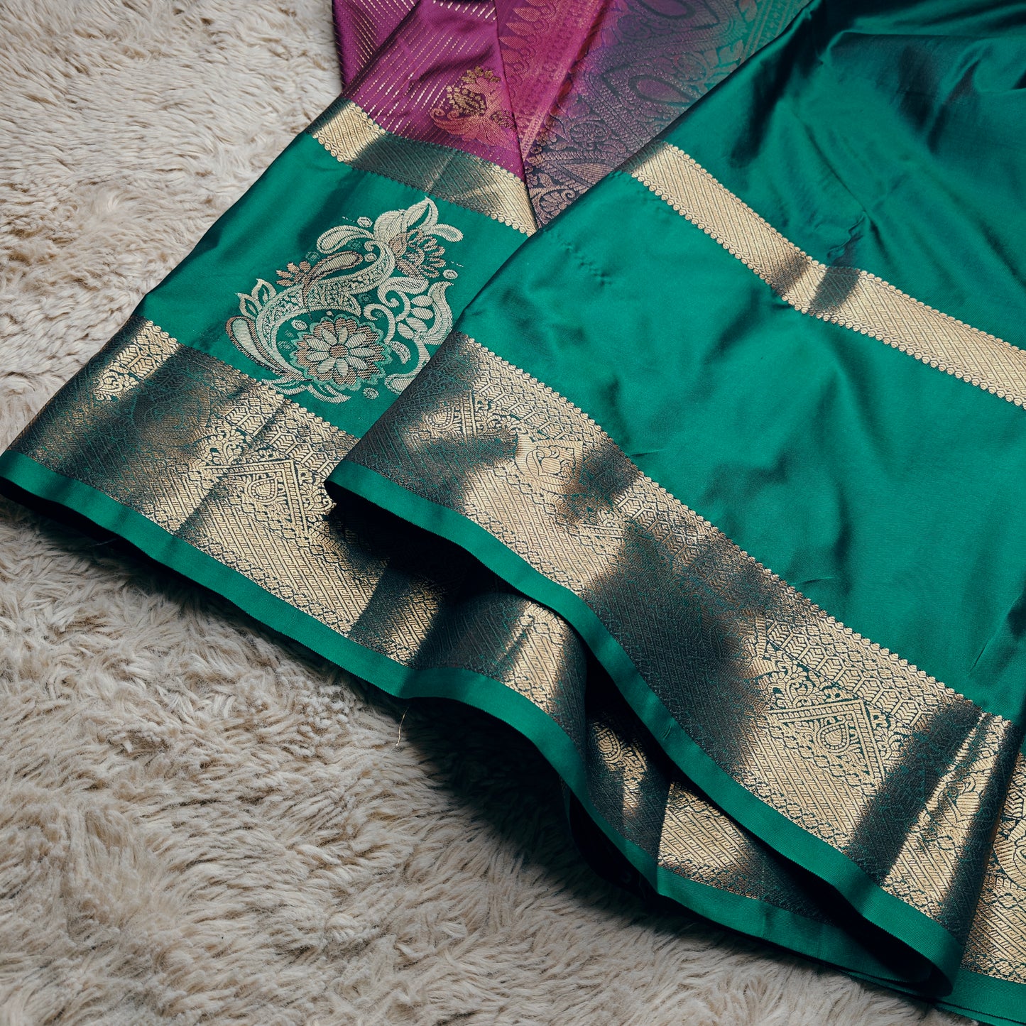 wine colour semi kanchi butta saree