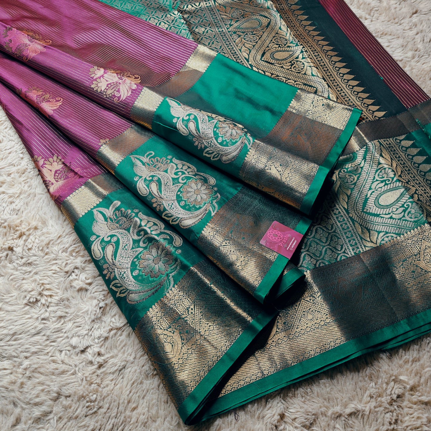 wine colour semi kanchi butta saree