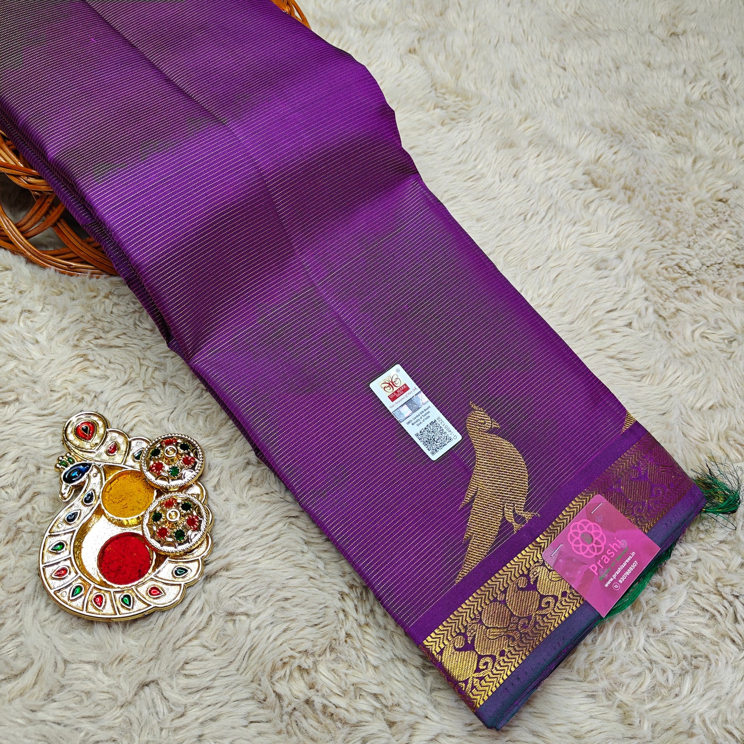 Purple Pure handloom kanchipuram silk saree