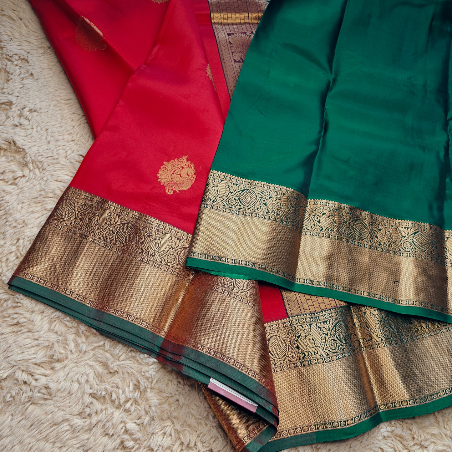 Pink pure silk kanchi butta saree