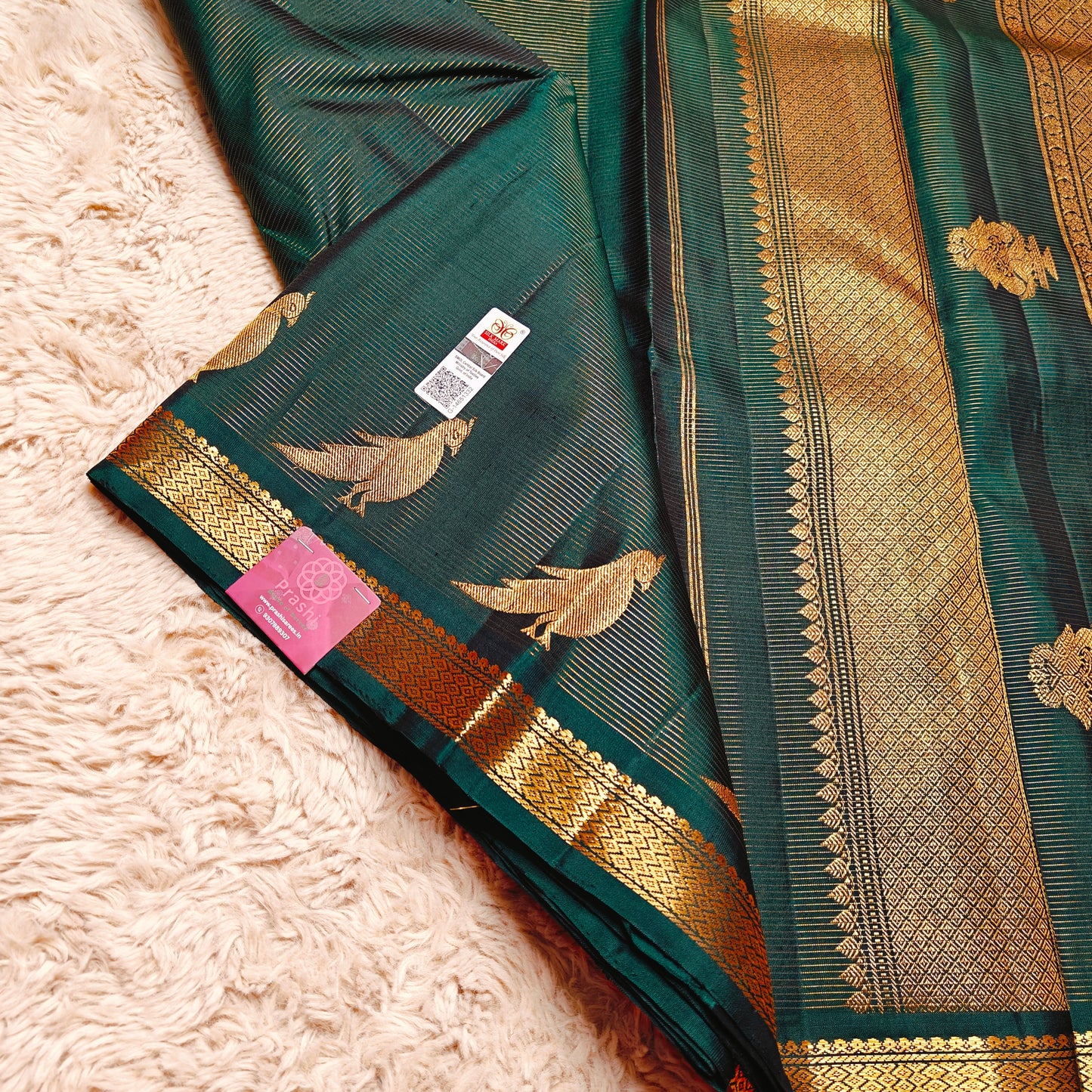 Green Pure handloom kanchipuram silk saree