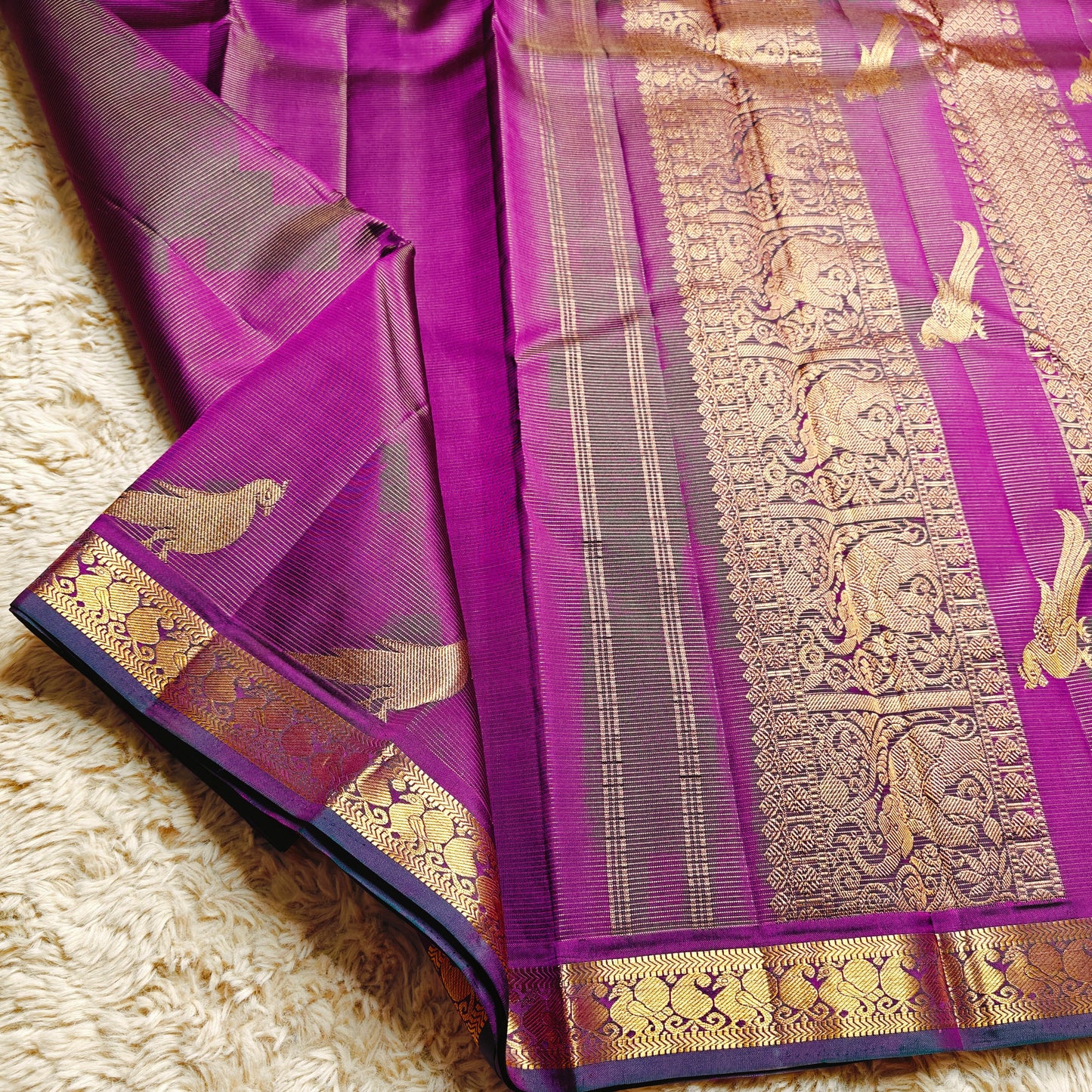 Purple Pure handloom kanchipuram silk saree