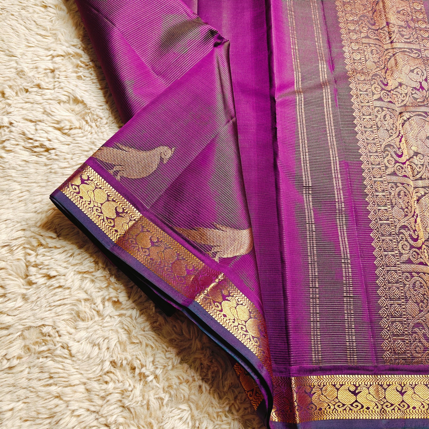 Purple Pure handloom kanchipuram silk saree