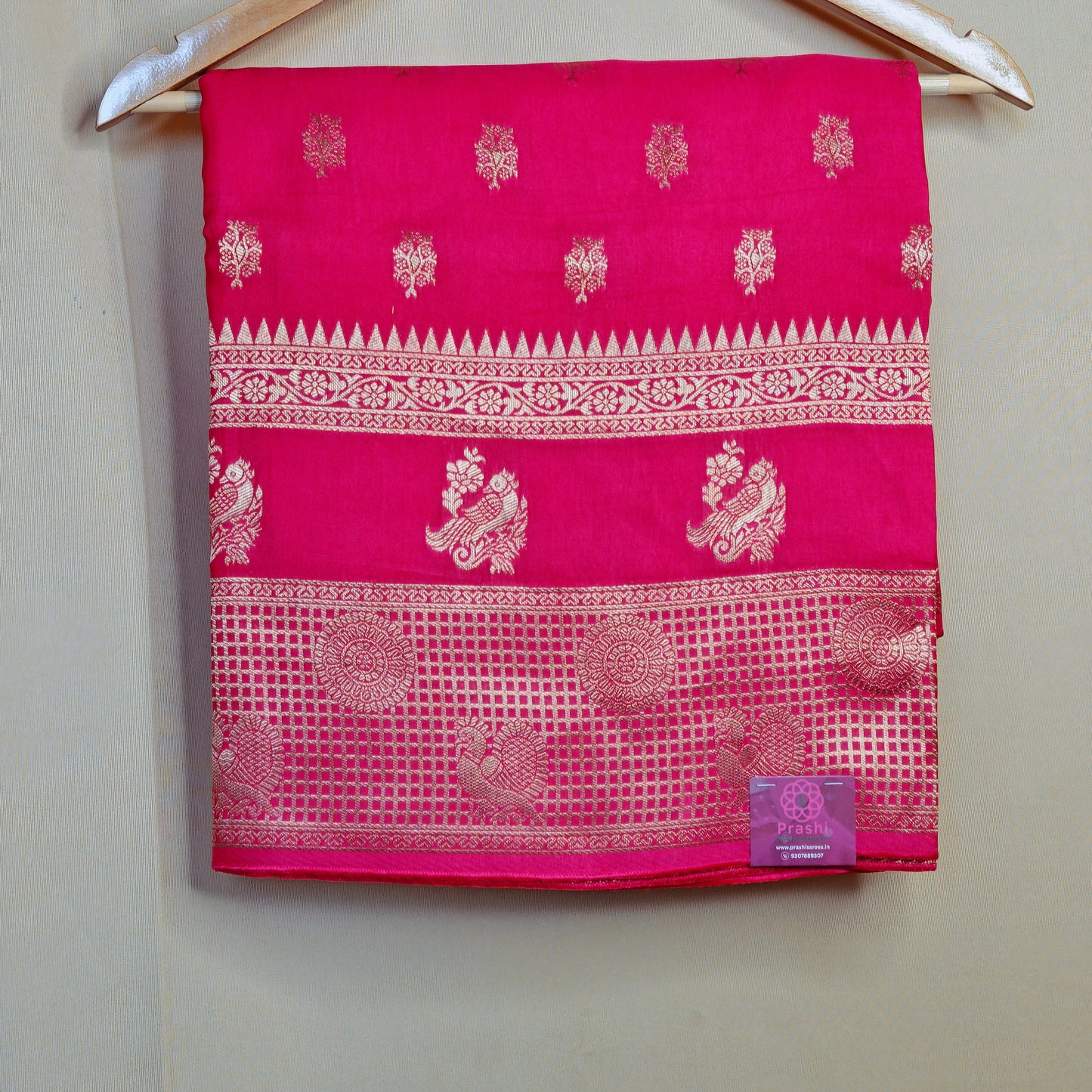 Pink Pure viscose crepe saree
